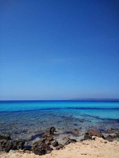 A vertical shot of the water surface from the beach in Fuerteventura, Spain