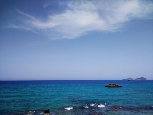 A beautiful shot of the beach next to Ibiza, Spain