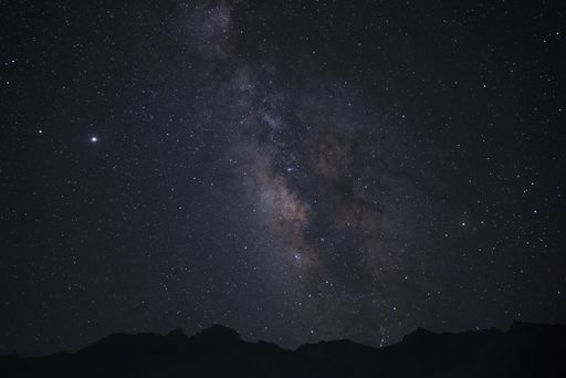 The majestic Milky Way illuminated by a blanket of stars over the mountains