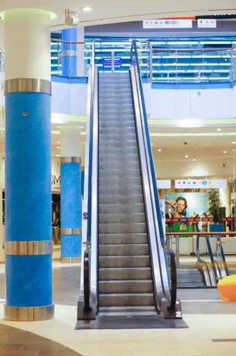 Escalator in the Poznan City Center shopping mall