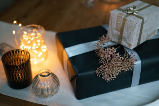 A closeup shot of gifts in beautiful packages and cute decorations
