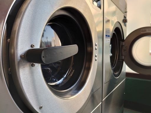 A closeup of washing machine