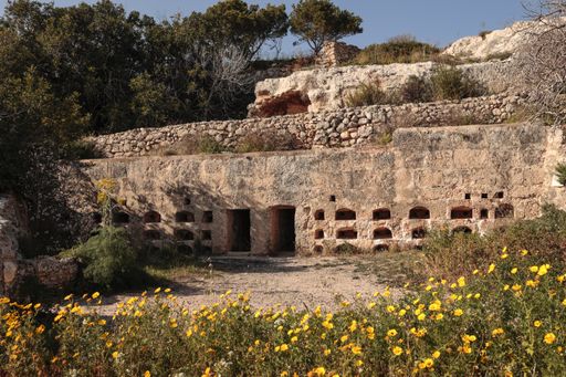 2000 years old Punic-Roman apiary built of limestone blocks The hives were pots stacked  inside the apiary. Xemxija Heritage Trail, Malta