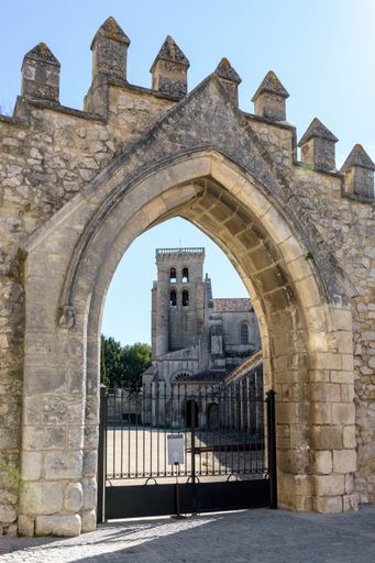 The entry door of the Abbey of Santa Maria la Real de Las Huelgas in Burgos, Spain