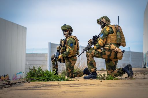 A closeup of special forces soldiers on a mission