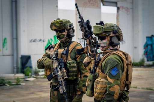 The special forces soldiers on a military training
