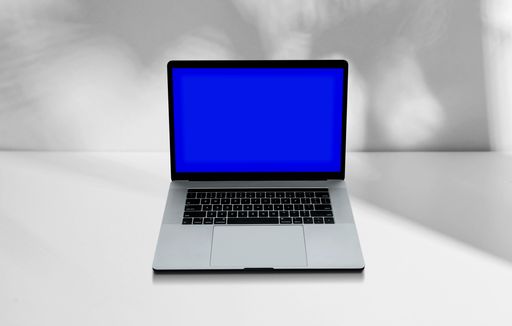 A closeup shot of a laptop with white background