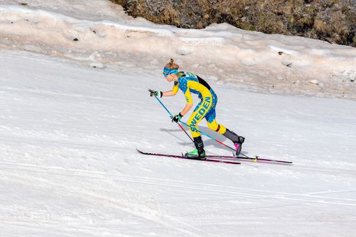 Arinsal, Andorra: 2021 March 4 : BORGSTRoM Fanny SWE in the finish line ISMF WC Championships Comapedrosa Andorra 2021 Vertical Race.
