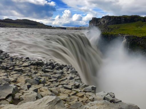 A mesmerizing view of Dettifoss waterfall in Vatnajokull National Park in Northeast Iceland