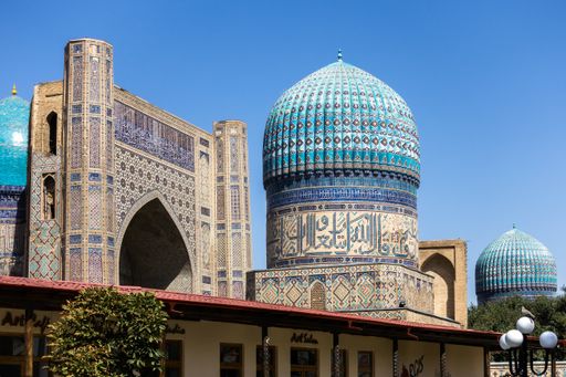 An old mosque Bibi-Khanym built by Timur in Samarkand, Uzbekistan