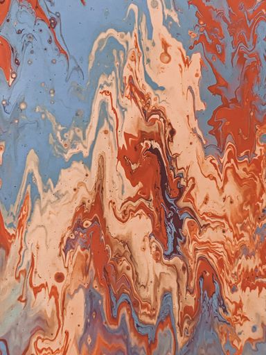 A vertical shot of an abstract gouache painting