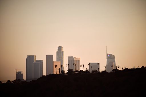 A panoramic shot of the beautiful Los Angeles Downtown, California, USA