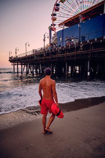 Sunset time at Santa Monica - Los Angeles California