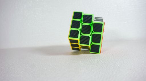 A closeup shot of rubik's cube isolated on white background