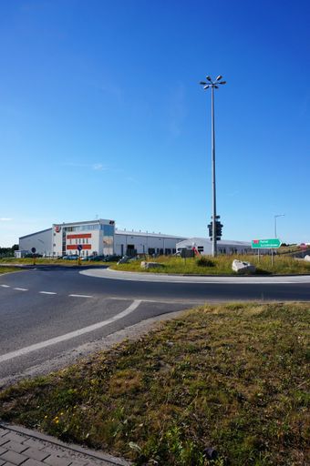 Roundabout leading to different company areas