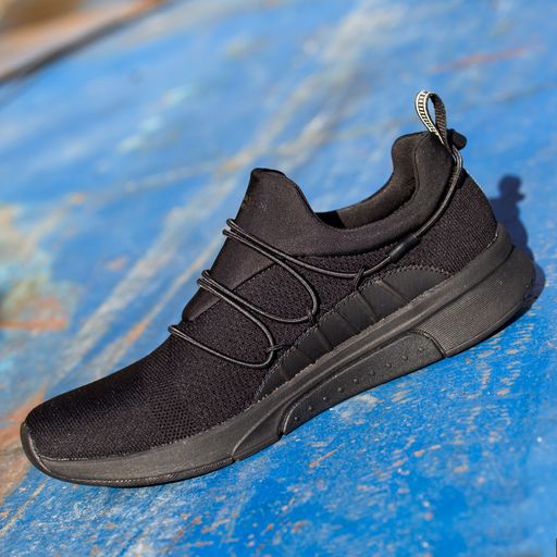 A closeup shot of a men's sneaker