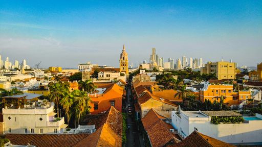 created by dji camera, mavic air sunset view in Cartagena