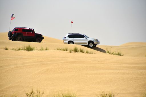 A shot of  off-roading and dune bashing around Al Madam desert with UAE offroaders