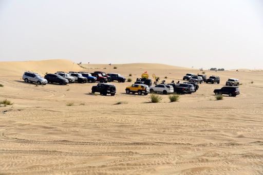 A shot of  off-roading and dune bashing around Al Madam desert with UAE offroaders