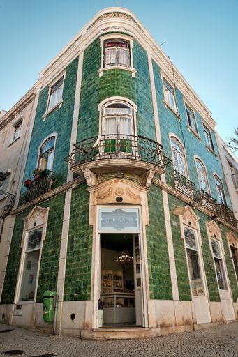 A classic Portuguese building covered with tiles in Lagos, Algarve, Portugal