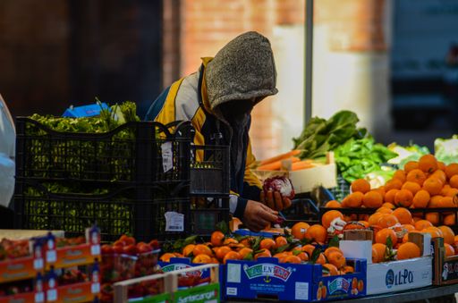 Cremona, Lombardy, Italy - 17th march 2021 flower market allowed in new red zone lockdown as third wave becomes a new problem for Italy