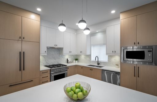 Beautiful clean kitchen show room with modern interior design