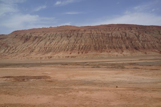A massive rock formation in an arid area. Northern Xinjiang, China.