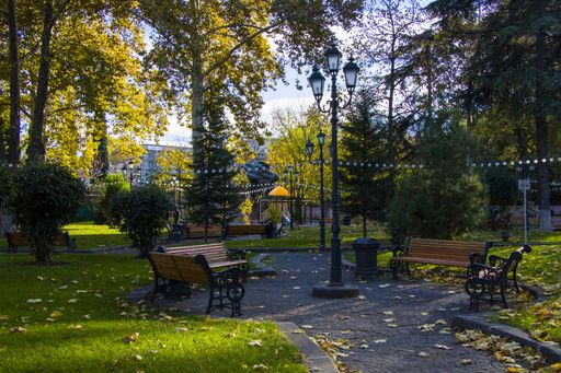 The Alexsadrovi garden on the Atoneli street in autum