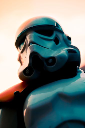 A Star Wars stormtrooper snow trooper action figure, depicting an Imperial officer from the original trilogy