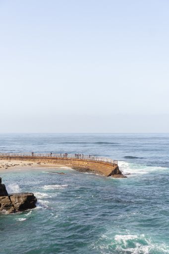 A vertical shot of the La Jolla shore in San Diego, California, the USA