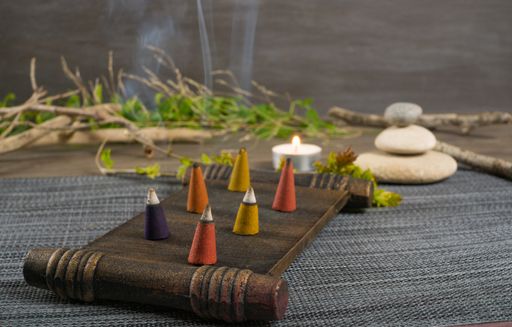 zen image with different types of incense with smoke