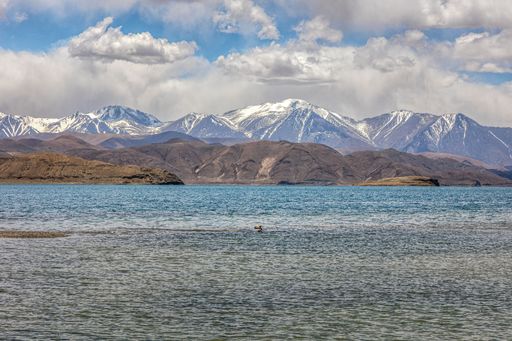 A scenic view of Bangong Lake in Ritu County, Ali Prefecture, Tibet, China
