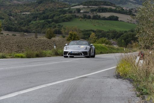 porsche 911 speedster on an old racing car in rally Mille Miglia 2020 the famous italian historical race (1927-1957