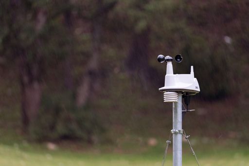 An anemometer weather station at Italian nature reserve. Salerno, Italy, April 01th 2023