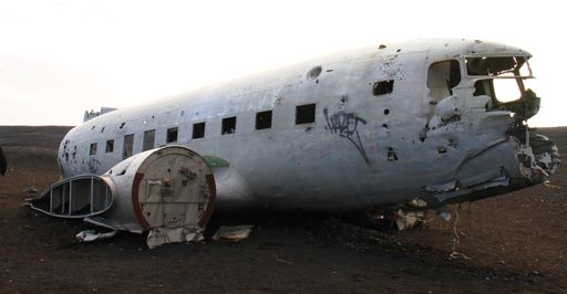 Airplane wrack is popular travel destination in Iceland