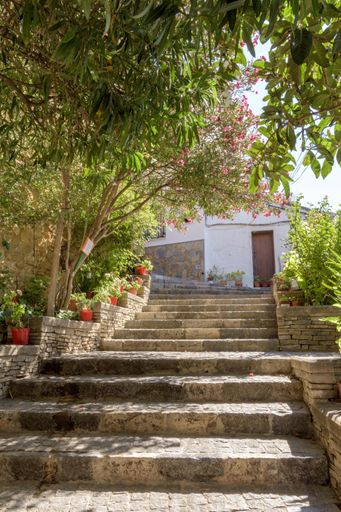 A typical white village of Spain in the province of Cadiz in Andalusia, Spain,  Grazalema