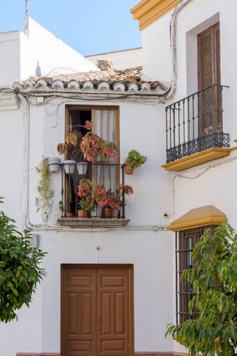 A typical white village of Spain in the province of Cadiz in Andalusia, Spain,  Grazalema