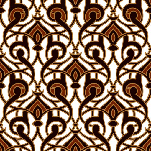 African Wax Print fabric, Ethnic overlap ornament seamless design, kitenge pattern motifs floral elements. vlisco texture, colorful textile Ankara