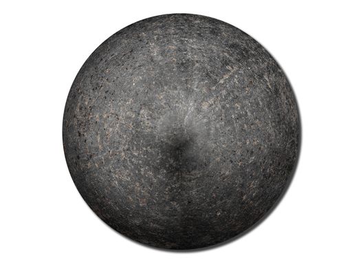 A closeup shot of a Rounded greek shield on the white background
