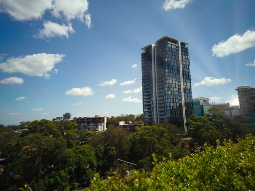 St Leonards, Sydney, Australia - March 4 2021 : A scenic view overlooking Lower North Shore Sydney on a warm sunny afternoon