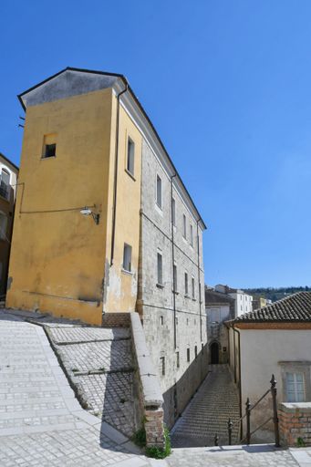 A narrow street among the old houses of Larino, a medieval town in the province of Campobasso.