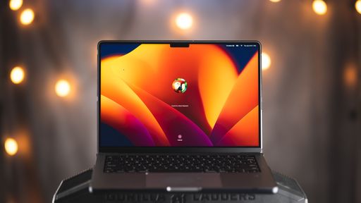 An Apple MacBook Air laptop computer on display