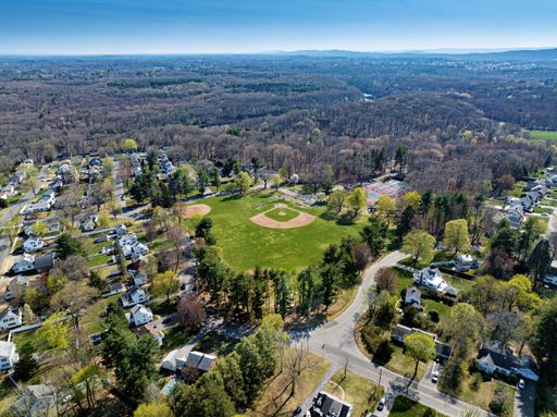 An aerial view of Mittineague Park in West Springfield, Massachusetts