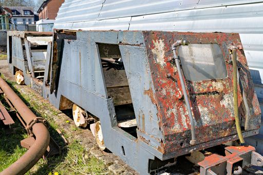 Old coal mining vehicle for transporting workers under ground to the coal face