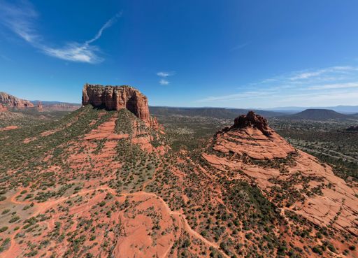 Spectacular view of Courthouse Butte and Bell Rock in Sedona, Arizona