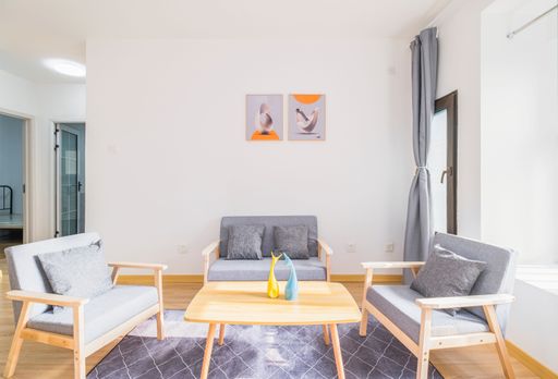 A new house with two bedrooms and one living room in Japanese modern pure white and minimalist decoration style