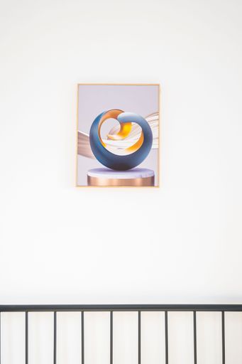 A new house with two bedrooms and one living room, featuring modern Japanese pure white and minimalist decorative styles, and wall paintings