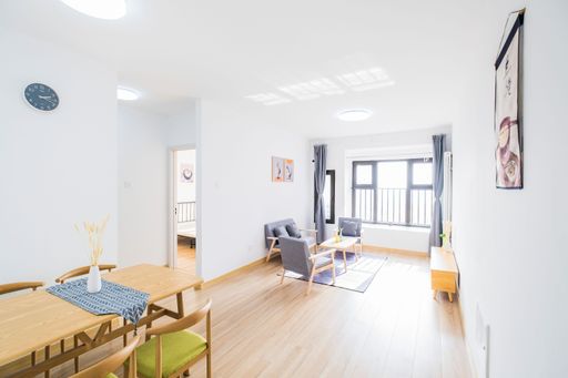 A new house with two bedrooms and one living room in Japanese modern pure white and minimalist decoration style