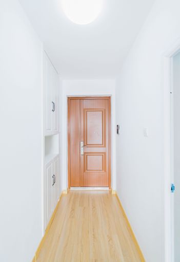 A new house with two bedrooms and one living room in Japanese modern pure white and minimalist decoration style