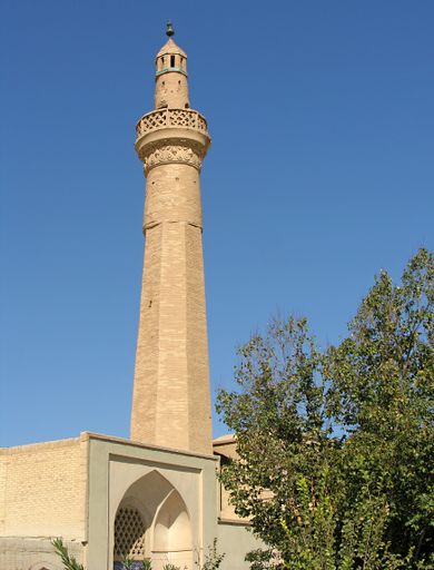 A typical old mosque and minaret in Iran.